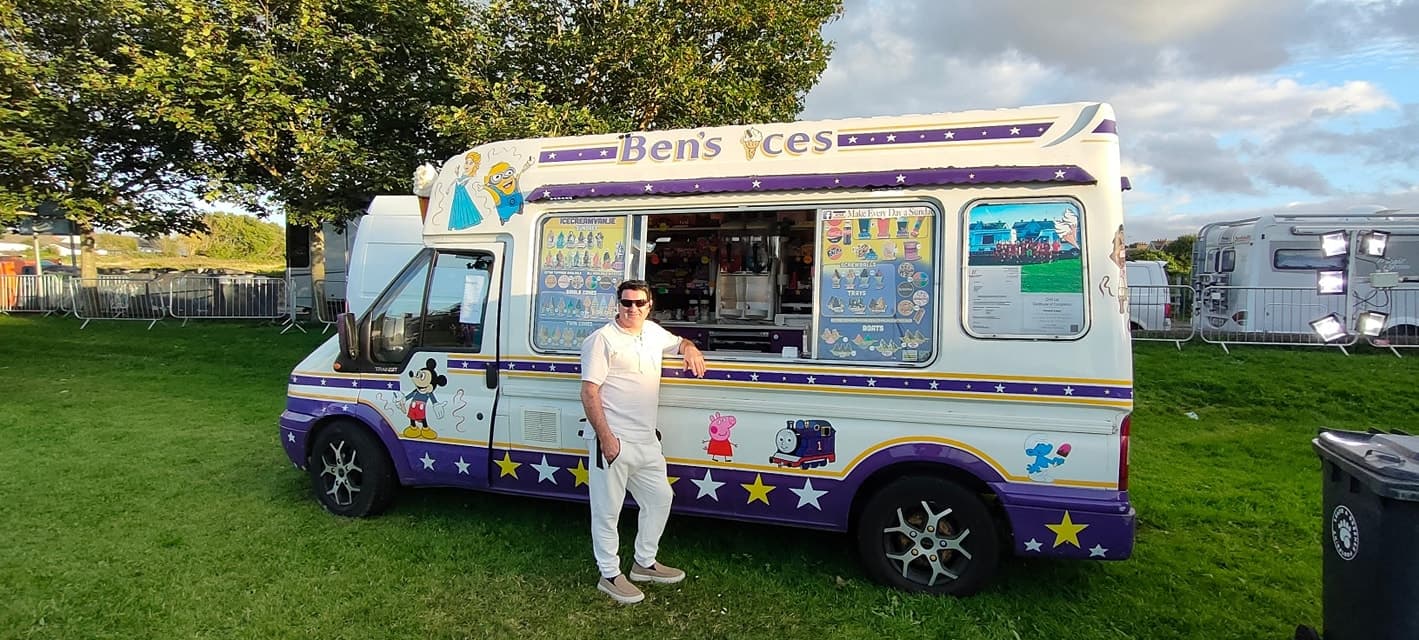 Ben standing beside one of the vans at an event in Donabate